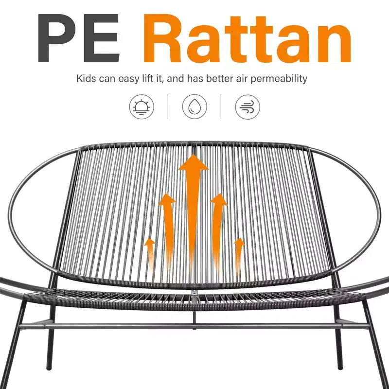 Hyleory 4-piece Outdoor Acapulco Dining Sets (Include One Oval Table and Three PE Rattan Chairs)