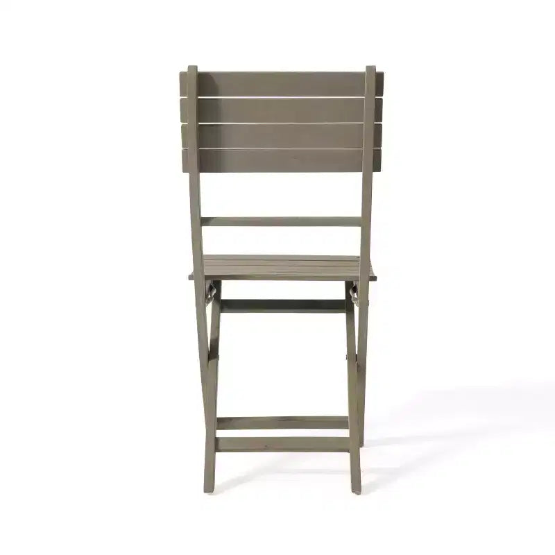 GDFStudio Rabion Outdoor Acacia Wood 5 Piece Folding Dining Set, Gray