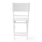 GDFStudio Rabion Outdoor Acacia Wood 5 Piece Folding Dining Set, White