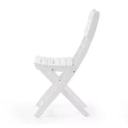 GDFStudio Rabion Outdoor Acacia Wood 5 Piece Folding Dining Set, White