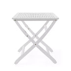 GDFStudio Rabion Outdoor Acacia Wood 5 Piece Folding Dining Set, White