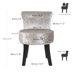 Sgabello per vanità in legno massello alto 27,5 - 27,5 A X 19 L X 11,8 P